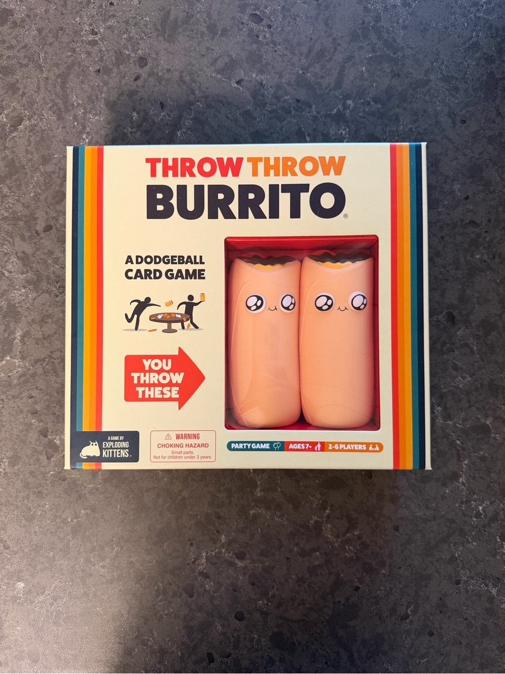 Throw Throw Burrito Peach Dodgeball Card Game by Exploding Kittens NEW!